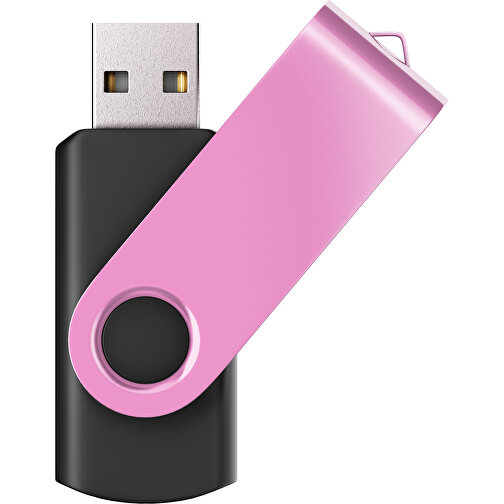 USB-Stick SWING Color 2.0 8 GB , Promo Effects MB , schwarz / rosa MB , 8 GB , Kunststoff/ Aluminium MB , 5,70cm x 1,00cm x 1,90cm (Länge x Höhe x Breite), Bild 1