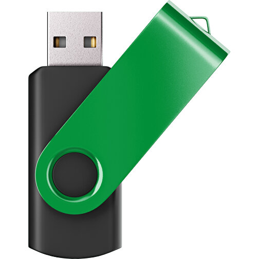USB-Stick SWING Color 2.0 4 GB , Promo Effects MB , schwarz / grün MB , 4 GB , Kunststoff/ Aluminium MB , 5,70cm x 1,00cm x 1,90cm (Länge x Höhe x Breite), Bild 1