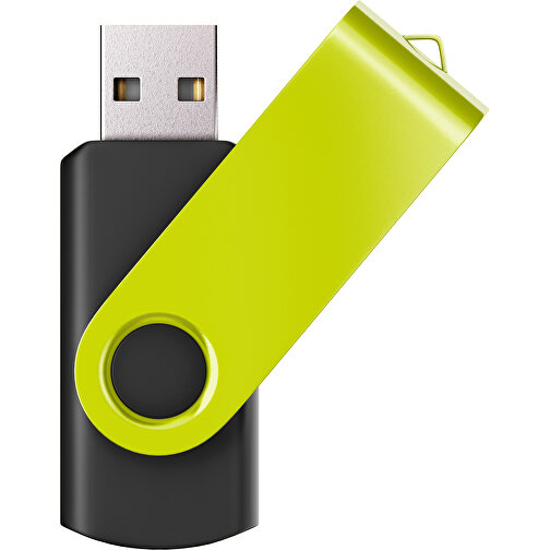 USB-Stick SWING Color 2.0 16 GB , Promo Effects MB , schwarz / hellgrün MB , 16 GB , Kunststoff/ Aluminium MB , 5,70cm x 1,00cm x 1,90cm (Länge x Höhe x Breite), Bild 1