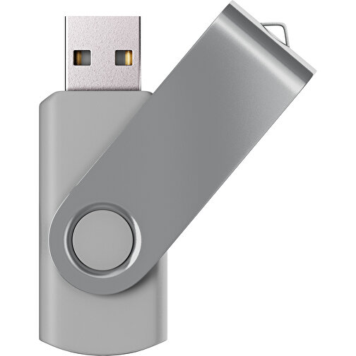 USB-Stick SWING Color 2.0 32 GB , Promo Effects MB , hellgrau / grau MB , 32 GB , Kunststoff/ Aluminium MB , 5,70cm x 1,00cm x 1,90cm (Länge x Höhe x Breite), Bild 1