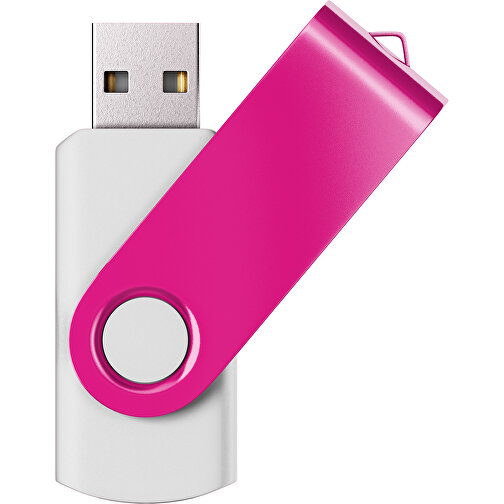 USB-Stick SWING Color 2.0 8 GB , Promo Effects MB , weiss / pink MB , 8 GB , Kunststoff/ Aluminium MB , 5,70cm x 1,00cm x 1,90cm (Länge x Höhe x Breite), Bild 1