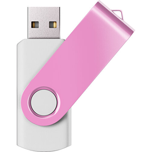 USB-Stick SWING Color 2.0 4 GB , Promo Effects MB , weiss / rosa MB , 4 GB , Kunststoff/ Aluminium MB , 5,70cm x 1,00cm x 1,90cm (Länge x Höhe x Breite), Bild 1