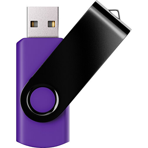 USB-Stick SWING Color 2.0 4 GB , Promo Effects MB , violet / schwarz MB , 4 GB , Kunststoff/ Aluminium MB , 5,70cm x 1,00cm x 1,90cm (Länge x Höhe x Breite), Bild 1
