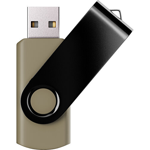 USB-Stick SWING Color 2.0 128 GB , Promo Effects MB , gold / schwarz MB , 131 GB , Kunststoff/ Aluminium MB , 5,70cm x 1,00cm x 1,90cm (Länge x Höhe x Breite), Bild 1
