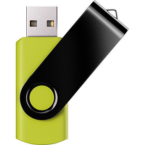 USB-Stick SWING Color 2.0 8 GB , Promo Effects MB , hellgrün / schwarz MB , 8 GB , Kunststoff/ Aluminium MB , 5,70cm x 1,00cm x 1,90cm (Länge x Höhe x Breite), Bild 1
