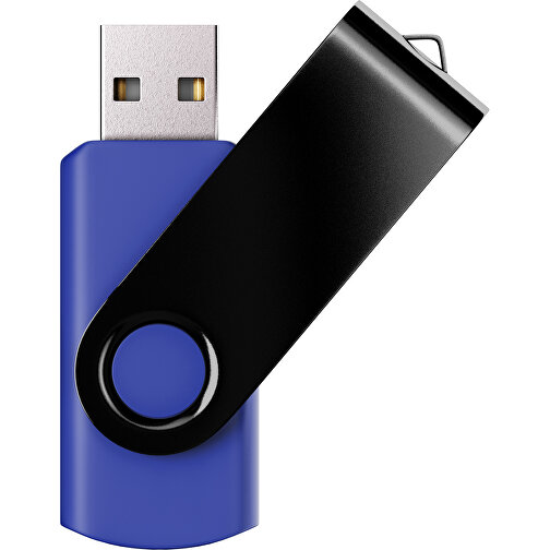 USB-Stick SWING Color 2.0 64 GB , Promo Effects MB , blau / schwarz MB , 65 GB , Kunststoff/ Aluminium MB , 5,70cm x 1,00cm x 1,90cm (Länge x Höhe x Breite), Bild 1