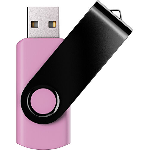 USB-Stick SWING Color 2.0 32 GB , Promo Effects MB , rosa / schwarz MB , 32 GB , Kunststoff/ Aluminium MB , 5,70cm x 1,00cm x 1,90cm (Länge x Höhe x Breite), Bild 1