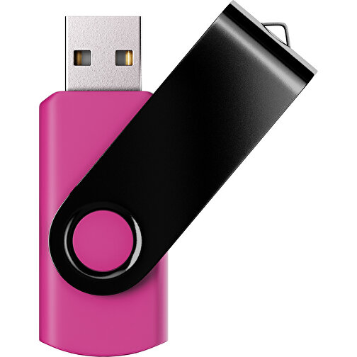 USB-Stick SWING Color 2.0 8 GB , Promo Effects MB , pink / schwarz MB , 8 GB , Kunststoff/ Aluminium MB , 5,70cm x 1,00cm x 1,90cm (Länge x Höhe x Breite), Bild 1