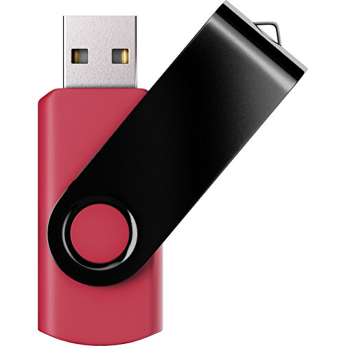 USB-Stick SWING Color 2.0 8 GB , Promo Effects MB , dunkelrot / schwarz MB , 8 GB , Kunststoff/ Aluminium MB , 5,70cm x 1,00cm x 1,90cm (Länge x Höhe x Breite), Bild 1