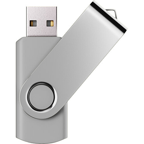 USB-Stick SWING Color 2.0 1 GB , Promo Effects MB , hellgrau / silber MB , 1 GB , Kunststoff/ Aluminium MB , 5,70cm x 1,00cm x 1,90cm (Länge x Höhe x Breite), Bild 1