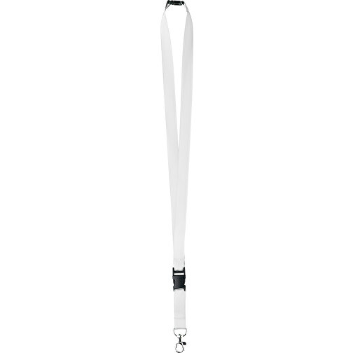 15 Mm Satin Sicherheits Lanyard , weiss, Satin, 92,00cm x 1,50cm (Länge x Breite), Bild 1