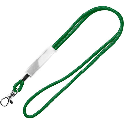 Kordel Lanyard Mit PVC Schieber , dunkelgrün, Polyester, 90,00cm x 0,50cm (Länge x Breite), Bild 2