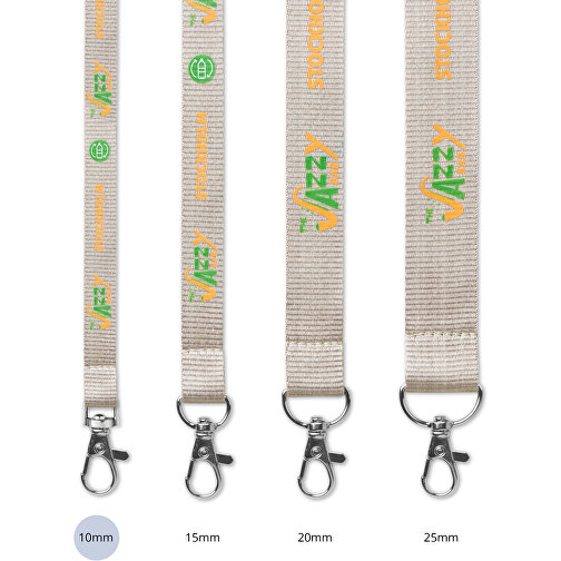 10 Mm Lanyard Mit 2 Metallkarabinern , dunkelgrün, Polyester, 90,00cm x 1,00cm (Länge x Breite), Bild 2