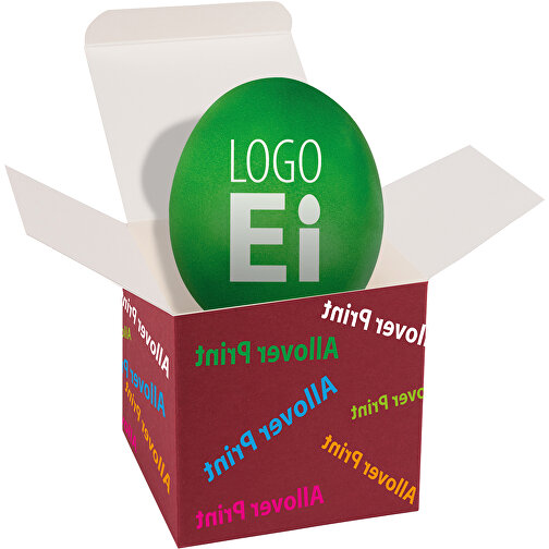 ColorBox LogoEi - Druck All-Over - Grün , grün, Pappe, 5,50cm x 5,50cm x 5,50cm (Länge x Höhe x Breite), Bild 1