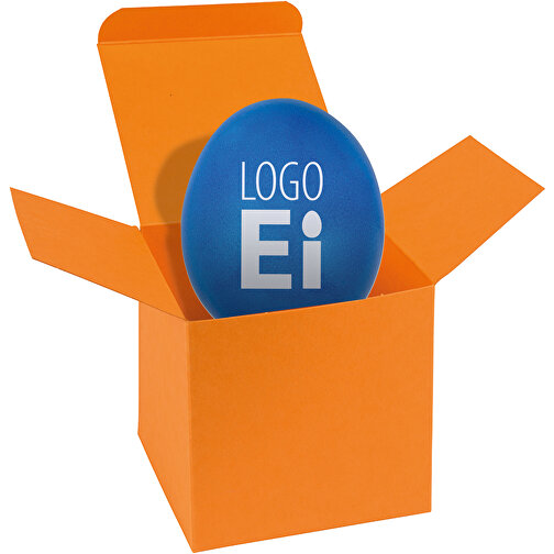 ColorBox LogoEi - Orange - Blau , blau, Pappe, 5,50cm x 5,50cm x 5,50cm (Länge x Höhe x Breite), Bild 1