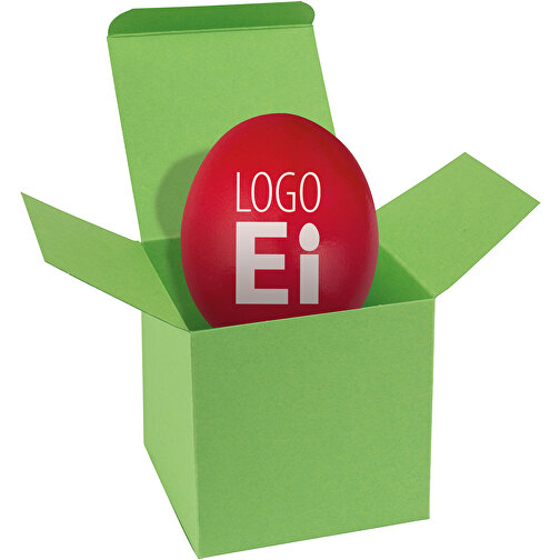 ColorBox LogoEi - Hellgrün - Rot , rot, Pappe, 5,50cm x 5,50cm x 5,50cm (Länge x Höhe x Breite), Bild 1