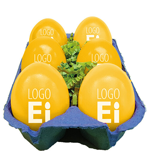 LogoEi 6er-Box - Blau - Gelb , gelb, Pappe, 11,00cm x 7,00cm x 16,00cm (Länge x Höhe x Breite), Bild 1