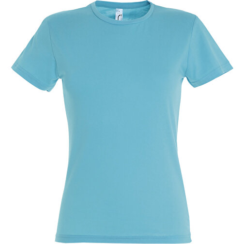 T-Shirt - Miss , Sol´s, atoll blau, Baumwolle, L, 62,00cm x 46,00cm (Länge x Breite), Bild 1