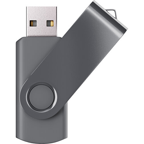 USB-Stick SWING Color 2.0 8 GB , Promo Effects MB , dunkelgrau MB , 8 GB , Kunststoff/ Aluminium MB , 5,70cm x 1,00cm x 1,90cm (Länge x Höhe x Breite), Bild 1