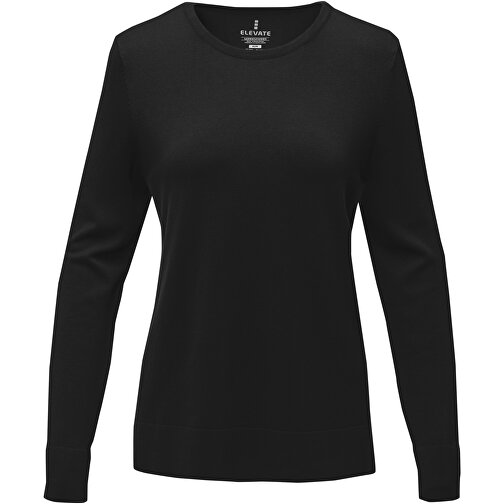 Merrit Pullover Mit Rundhalsausschnitt Für Damen , schwarz, Flachgestrickt 80% Viskose, 20% Nylon, 12 gauge, XL, , Bild 3