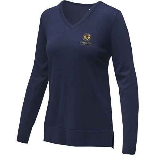 Stanton Pullover Mit V-Ausschnitt Für Damen , navy, Flachgestrickt 80% Viskose, 20% Nylon, 12 gauge, S, , Bild 2