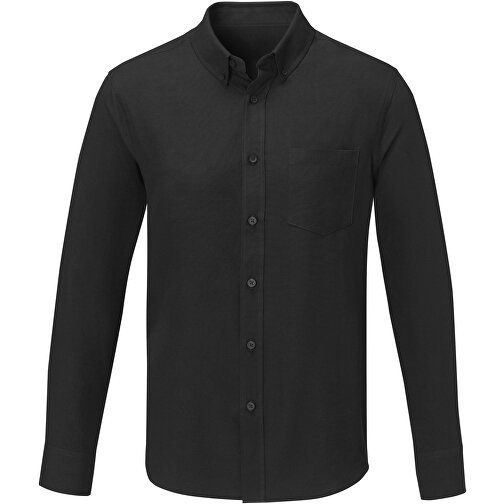Pollux Herrenhemd Mit Langen Ärmeln , schwarz, Oxford-Gewebe 55% Baumwolle, 45% Polyester, 130 g/m2, L, , Bild 3