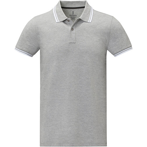 Amarago Polo Mit Abgesetztem Rand Für Herren , Green Concept, heather grau, Piqué Strick 90% Baumwolle, 10% Viskose, 200 g/m2, XXL, , Bild 3