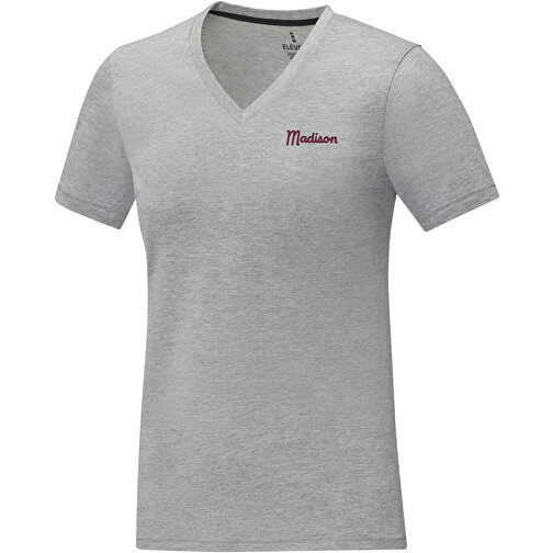 Somoto T-Shirt Mit V-Ausschnitt Für Damen , Green Concept, heather grau, Single jersey Strick 90% Baumwolle, 10% Viskose, 160 g/m2, S, , Bild 2