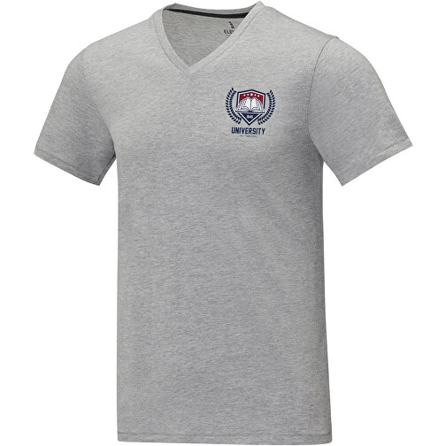 Somoto T-Shirt Mit V-Ausschnitt Für Herren , Green Concept, heather grau, Single jersey Strick 90% Baumwolle, 10% Viskose, 160 g/m2, XS, , Bild 2