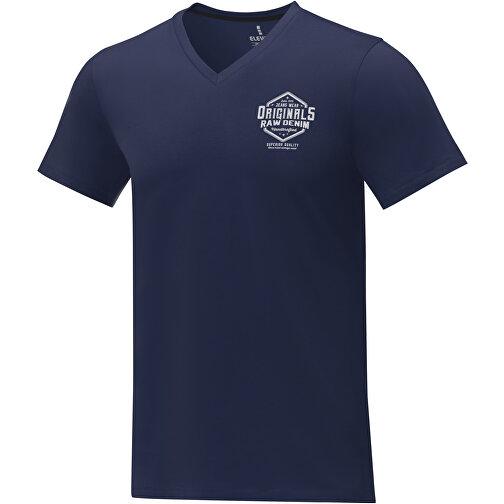 Somoto T-Shirt Mit V-Ausschnitt Für Herren , Green Concept, navy, Single jersey Strick 100% Baumwolle, 160 g/m2, 3XL, , Bild 2