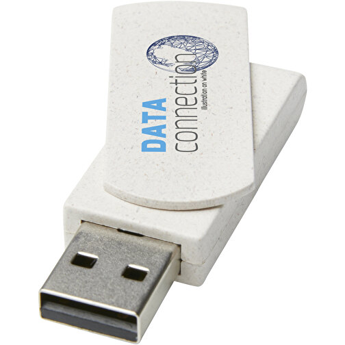 Rotate 4 GB Weizenstroh USB-Stick , beige MB , 4 GB , 50% ABS Kunststoff, 50% Weizenstroh MB , 6,00cm x 1,00cm x 1,73cm (Länge x Höhe x Breite), Bild 2