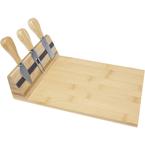 Tagliere e utensili Mancheg magnetici per formaggio in bambù, Immagine 1