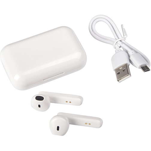 Wireless-In-Ear Kopfhörer TWINS , weiß, Kunststoff, 6,80cm x 2,20cm x 4,50cm (Länge x Höhe x Breite), Bild 1
