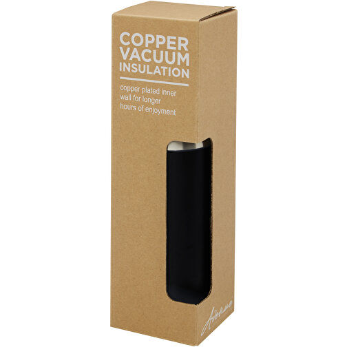 Hulan 540 Ml Kupfer-Vakuum Isolierflasche Mit Bambusdeckel , schwarz, Edelstahl, Bambusholz, 24,70cm (Höhe), Bild 5