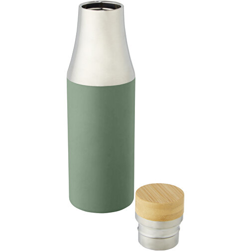Botella de acero inoxidable con aislamiento al vacío de cobre de 540 ml con tapa de bambú 'Hulan', Imagen 7