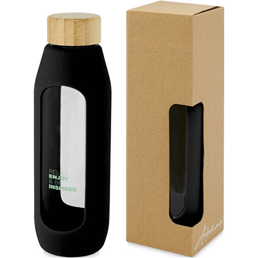 Tidan 600 Ml Flasche Aus Borosilikatglas Mit Silikongriff , schwarz, Borosilikatglas, Silikon Kunststoff, 22,00cm (Höhe), Bild 2