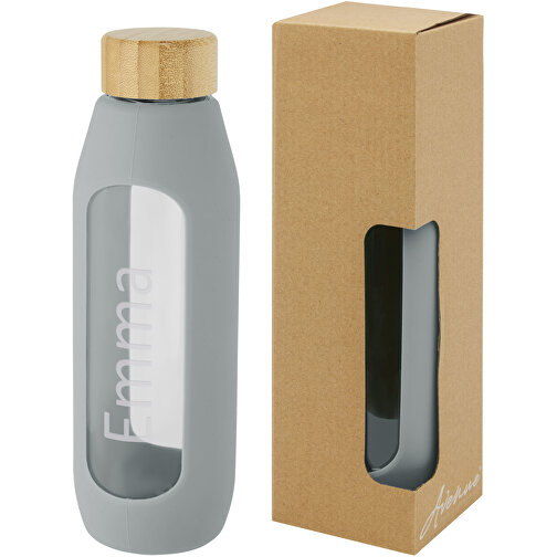 Bouteille Tidan de 600 ml en verre borosilicate avec grip en silicone, Image 4