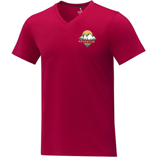 Somoto T-Shirt Mit V-Ausschnitt Für Herren , Green Concept, rot, Single jersey Strick 100% Baumwolle, 160 g/m2, XXL, , Bild 2