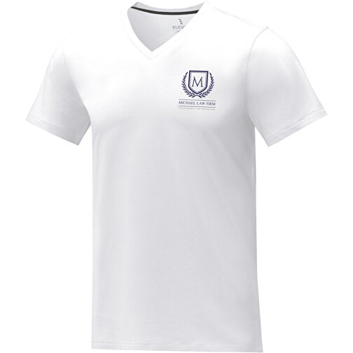 Somoto T-Shirt Mit V-Ausschnitt Für Herren , Green Concept, weiß, Single jersey Strick 100% Baumwolle, 160 g/m2, 3XL, , Bild 2