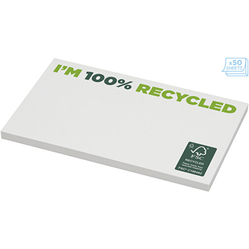 Sticky-Mate® Recycelte Haftnotizen 127 X 75 Mm , weiß, Recyceltes Papier, 80 g/m2, Recyclingkarton, 170 g/m2, 7,50cm x 0,25cm x 12,70cm (Länge x Höhe x Breite), Bild 4