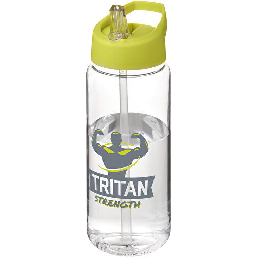 H2O Active® Octave Tritan™ 600 Ml Sportflasche Mit Ausgussdeckel , Green Concept, transparent klar / limone, Eastman Tritan™, 19,20cm (Höhe), Bild 2
