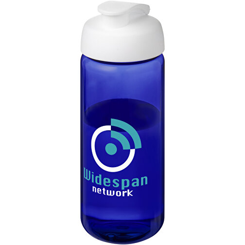H2O Active® Octave Tritan™ 600-ml-Sportflasche Mit Klappdeckel , Green Concept, blau / weiss, Eastman Tritan™, 19,40cm (Höhe), Bild 2