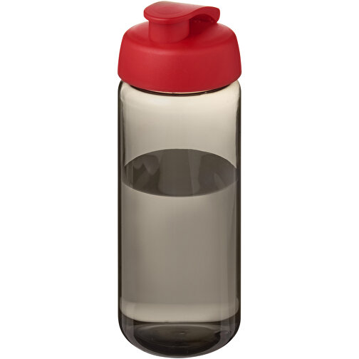 H2O Active® Octave Tritan™ 600-ml-Sportflasche Mit Klappdeckel , Green Concept, kohle / rot, Eastman Tritan™, 19,40cm (Höhe), Bild 1