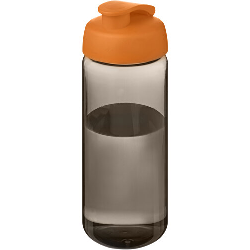 H2O Active® Octave Tritan™ 600-ml-Sportflasche Mit Klappdeckel , Green Concept, kohle / orange, Eastman Tritan™, 19,40cm (Höhe), Bild 1
