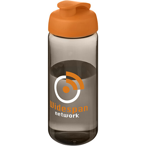 H2O Active® Octave Tritan™ 600-ml-Sportflasche Mit Klappdeckel , Green Concept, kohle / orange, Eastman Tritan™, 19,40cm (Höhe), Bild 2