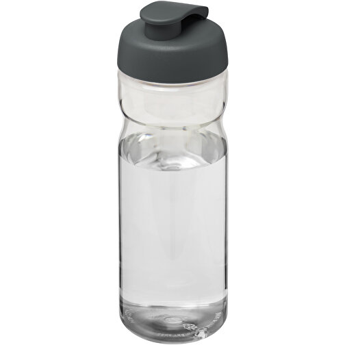 H2O Active® Base Tritan™ 650 Ml Sportflasche Mit Klappdeckel , Green Concept, transparent klar / grau, Eastman Tritan™, 22,10cm (Höhe), Bild 1