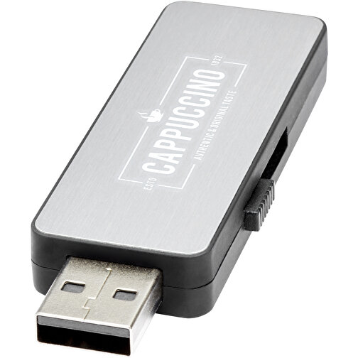 Light Up USB Stick Mit Weißem Licht , schwarz / silber / weiß MB , 2 GB , ABS Kunststoff MB , 6,00cm x 1,30cm x 2,00cm (Länge x Höhe x Breite), Bild 2