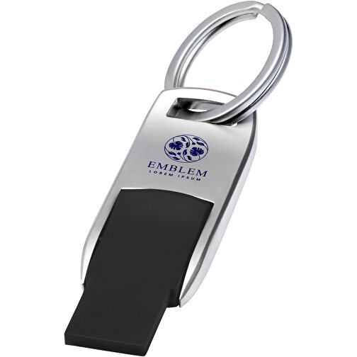 Flip USB Stick , schwarz MB , 8 GB , Zink Legierung, Kunststoff MB , 4,60cm x 0,60cm x 1,90cm (Länge x Höhe x Breite), Bild 2