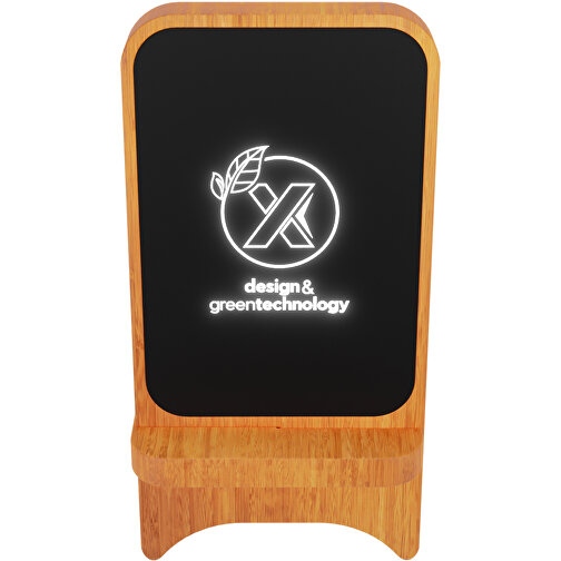 SCX.design W16 support de charge sans fil 10 watts en bois avec logo lumineux, Image 3