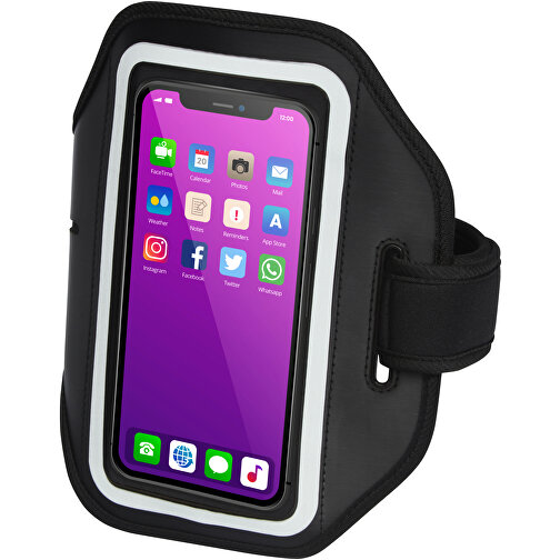Haile Reflektierendes Smartphone Armband Mit Transparenter Abdeckung , schwarz, Neopren, PVC, 49,50cm x 20,00cm x 0,50cm (Länge x Höhe x Breite), Bild 1